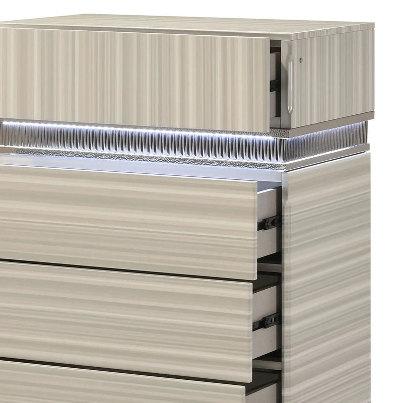 Leonor - 5 Drawer Chest - Gray by HouseOfZazla