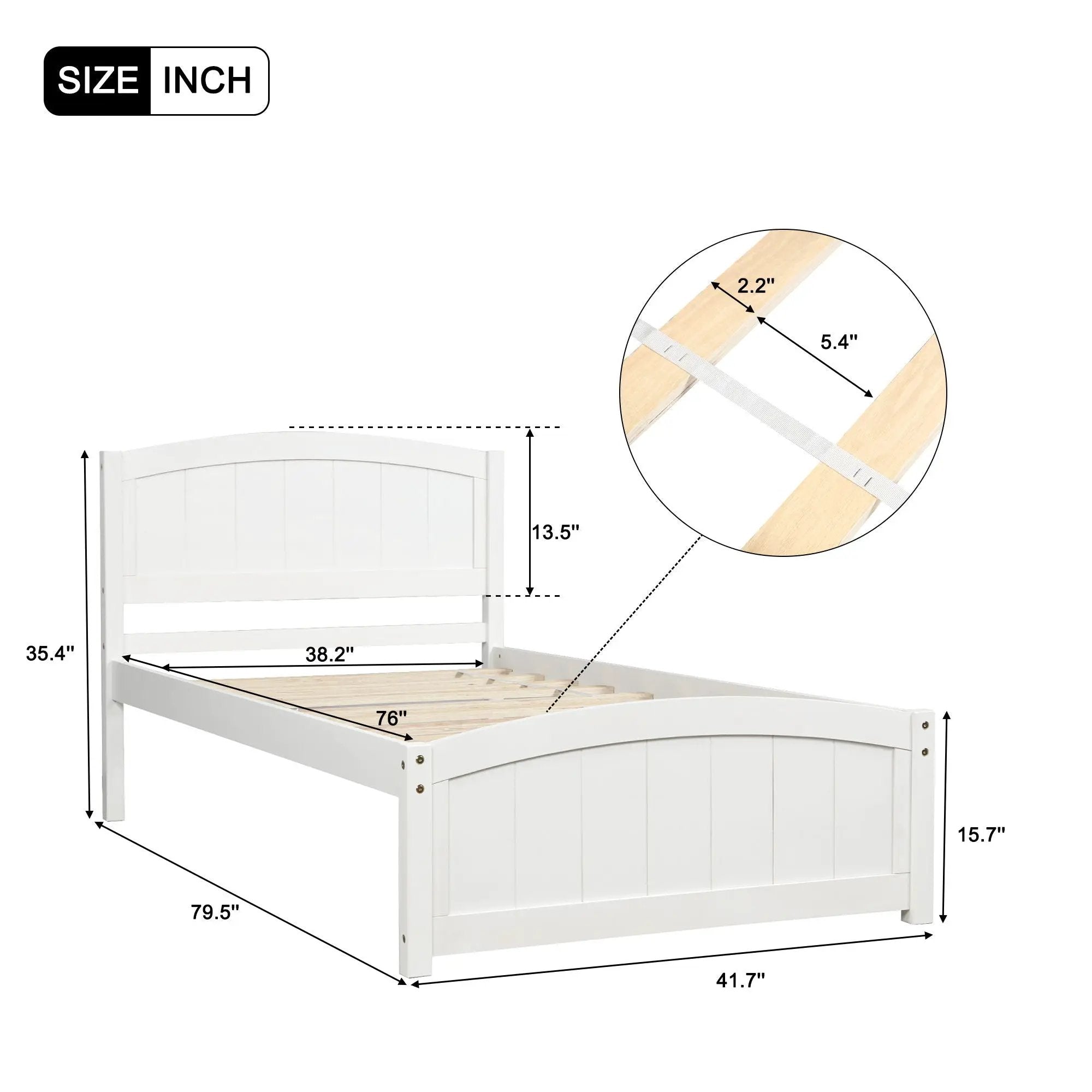 Platform Bed & Headboard, Footboard And Wood Slat Support by Unique Piece Furniture