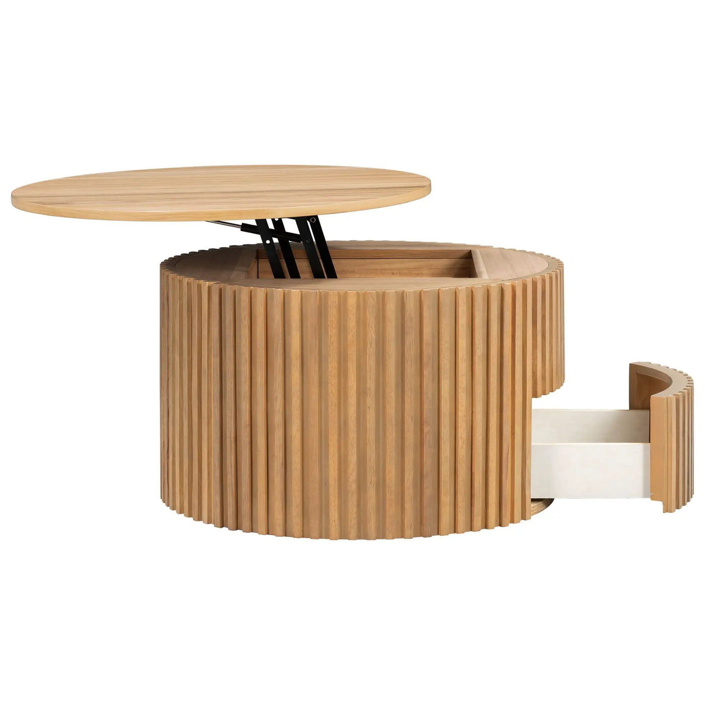 Round Lift Top Coffee Table With Hidden Storage For Living Room by HouseOfZazla
