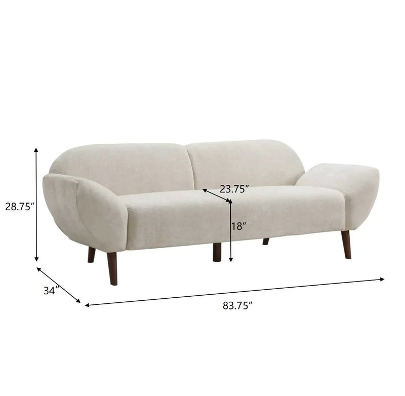 Cloud Haven Curved 3 Seater Modern Upholstered Chenille Sofa by HouseOfZazla