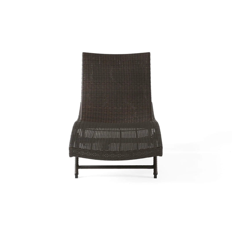 Kauai - Modern Style Wicker Chaise Lounge - Brown Multi by HouseOfZazla