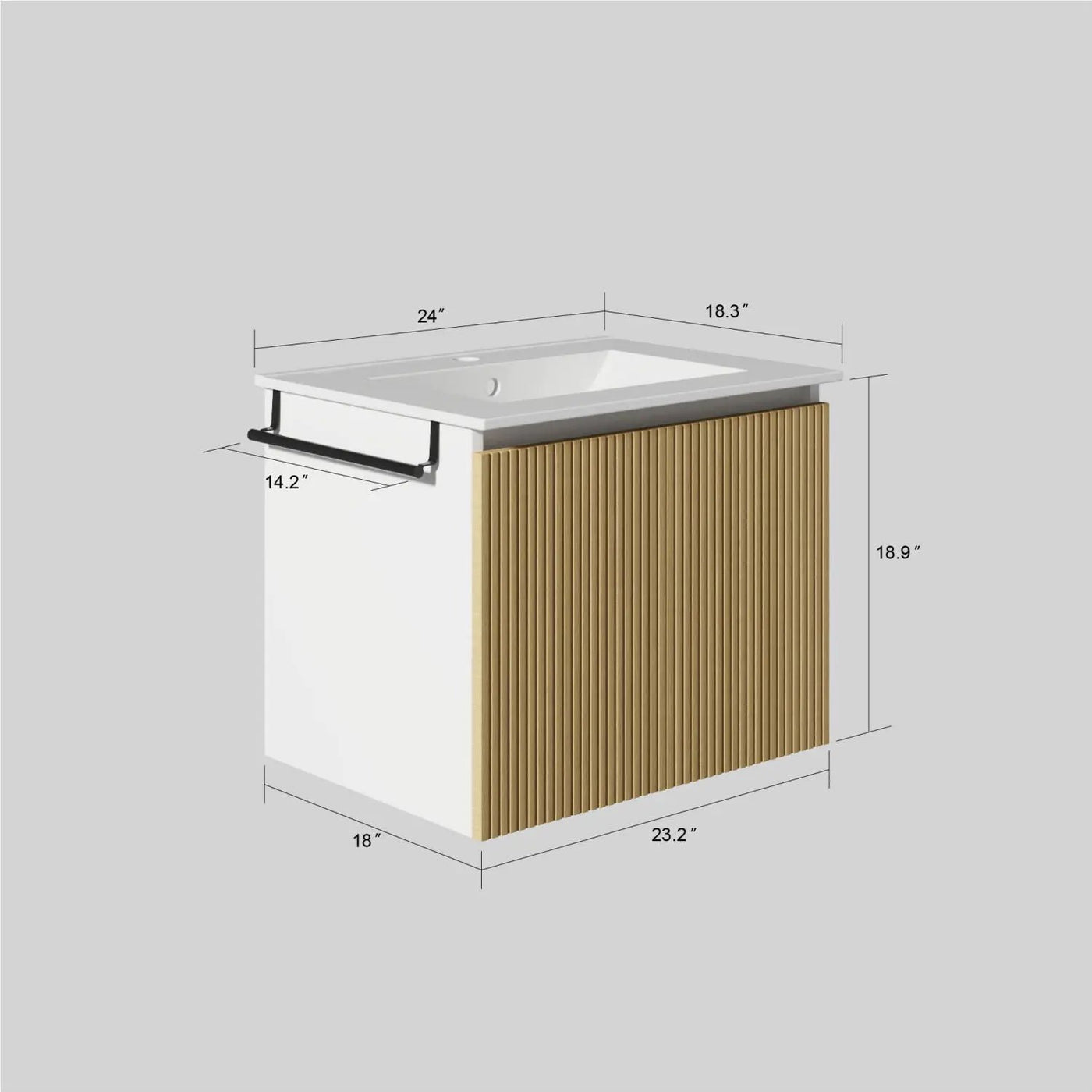 Floating Bathroom Vanity Combo, Towel Rack by HouseOfZazla