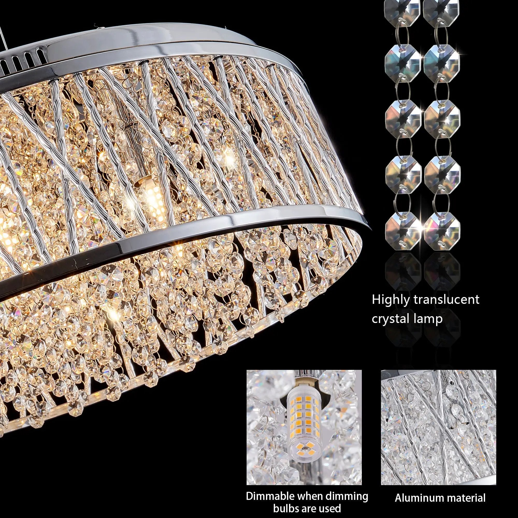 Modern Crystal Chandelier - 19 Inches by HouseOfZazla
