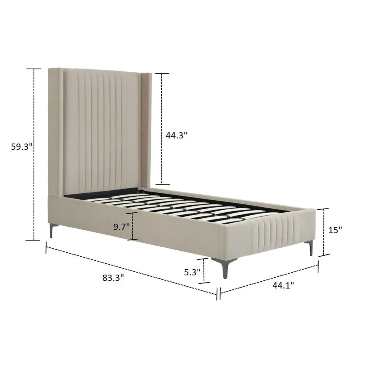 Promenade - Bed With Upholstered Headboard And Slats by HouseOfZazla