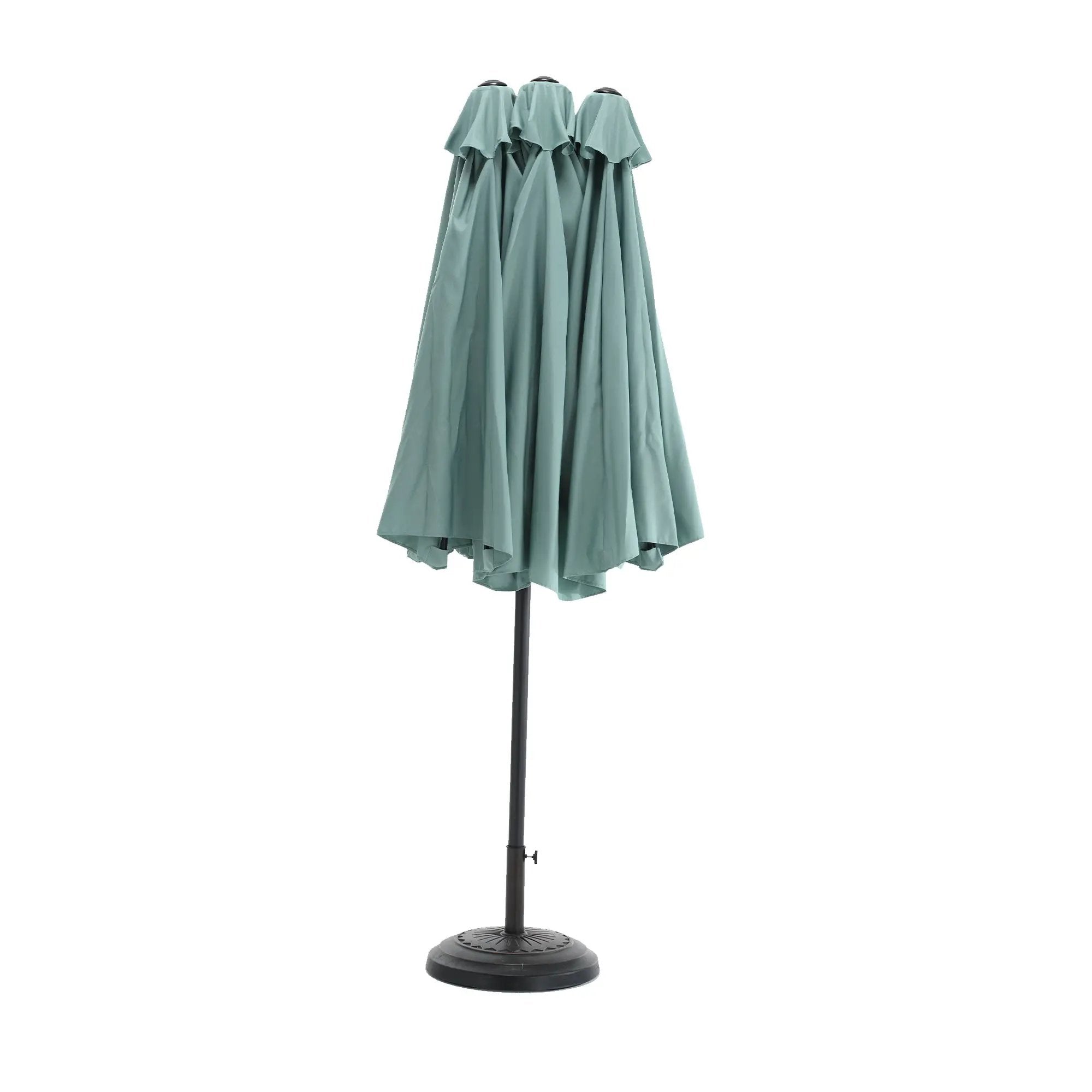 14.8 Ft Double Sided Outdoor Umbrella Rectangular Large with Crank (Light Green) (No Base) by HouseOfZazla