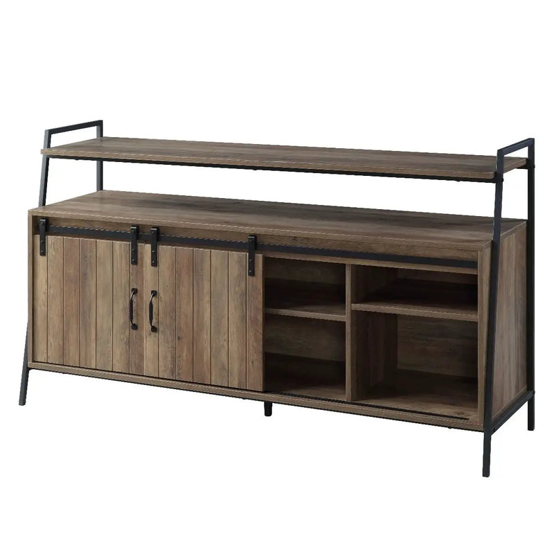 Rashawn - TV Stand - Rustic Oak & Black by Unique Piece Furniture