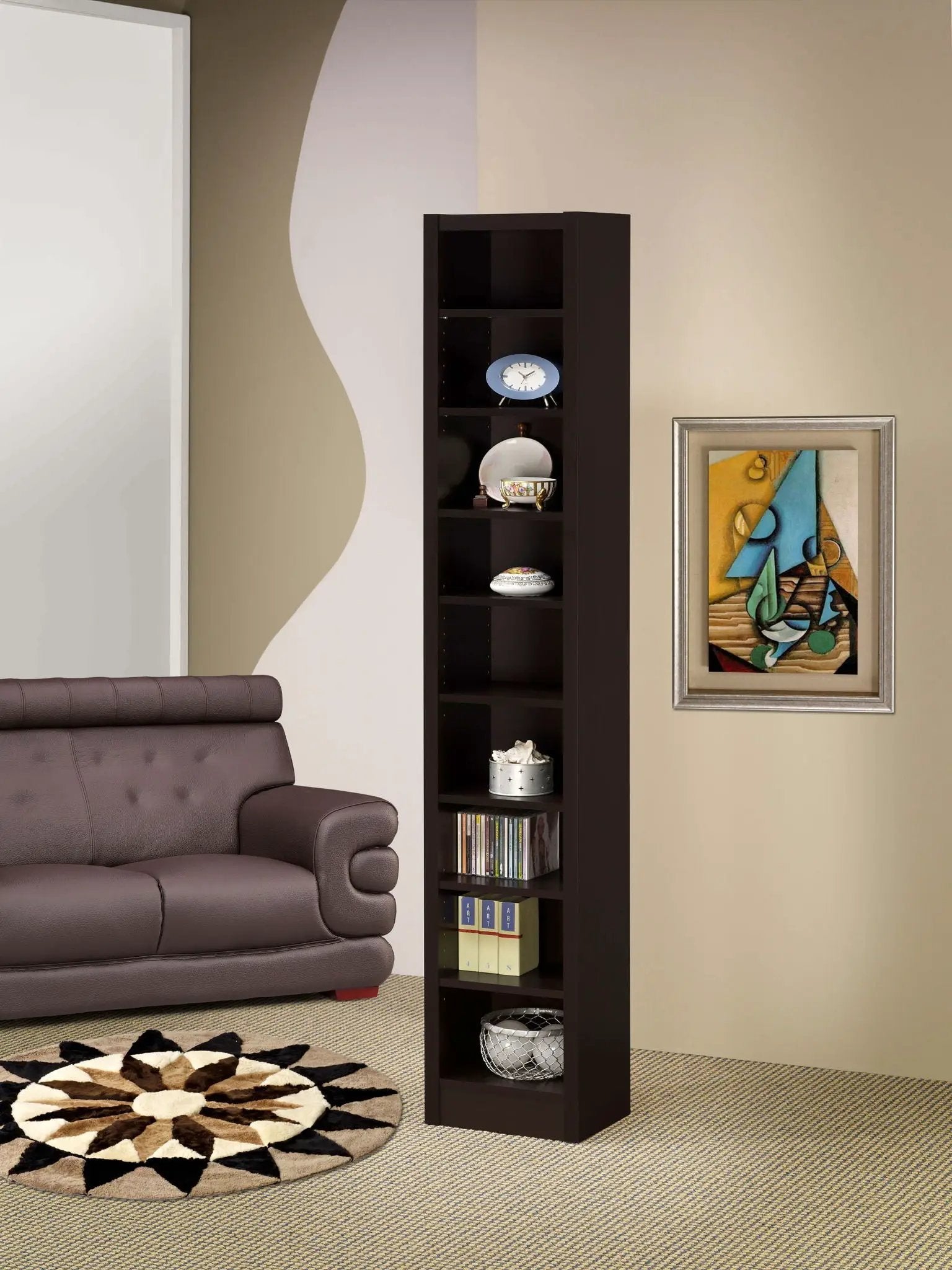 Eliam 71-inch 8-shelf Bookcase Cappuccino by Unique Piece Furniture