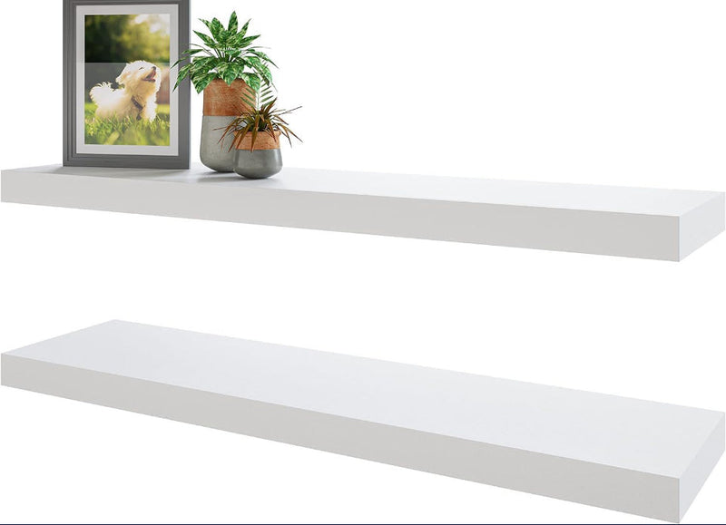 BAMEOS Floating Shelf,Wall Shelf, Decor Wall Mounted Shelves, Hanging Shelf Set for Bathroom Kitchen Living, Kitchen, Room Bedroom Storage White by Selzalot
