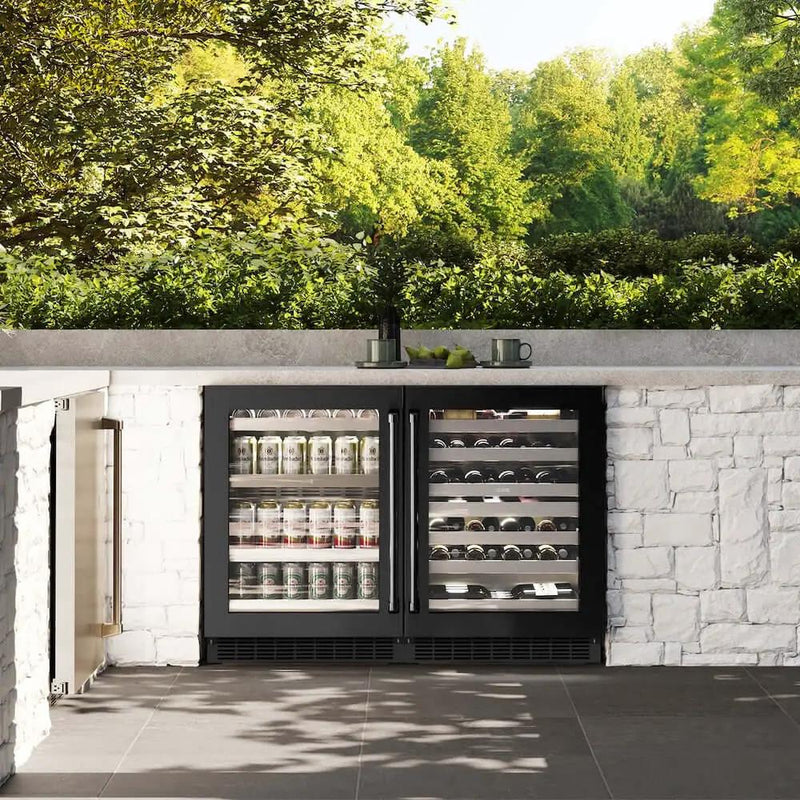 ZLINE 24" Touchstone Dual Zone 44 Bottle Wine Cooler Black Stainless Steel Glass Door RWDO-BS-24 by Farmhouse Kitchen and Bath