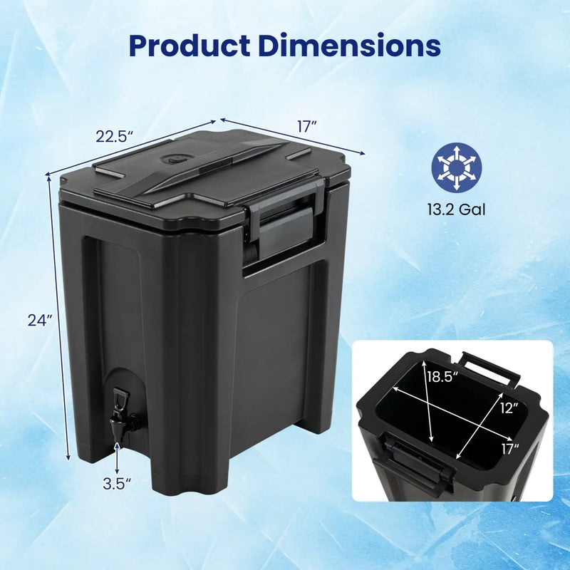 13.2 Gal Insulated Beverage Dispenser Commercial with Two-Stage Faucet by DirectDeals