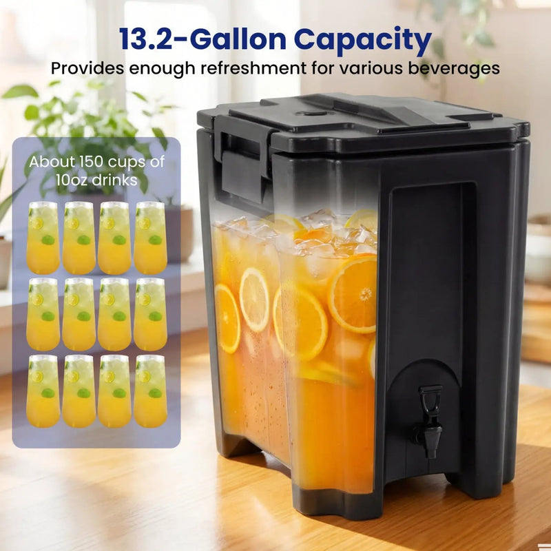 13.2 Gal Insulated Beverage Dispenser Commercial with Two-Stage Faucet by DirectDeals