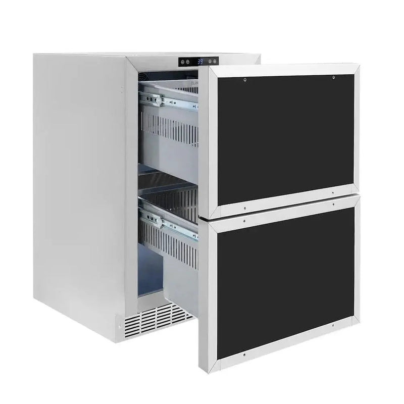 ZLINE 24" Touchstone 168 Can Outdoor-Rated Dual Refrigerator Drawer, Panel Ready, RDSPO-24 by Farmhouse Kitchen and Bath