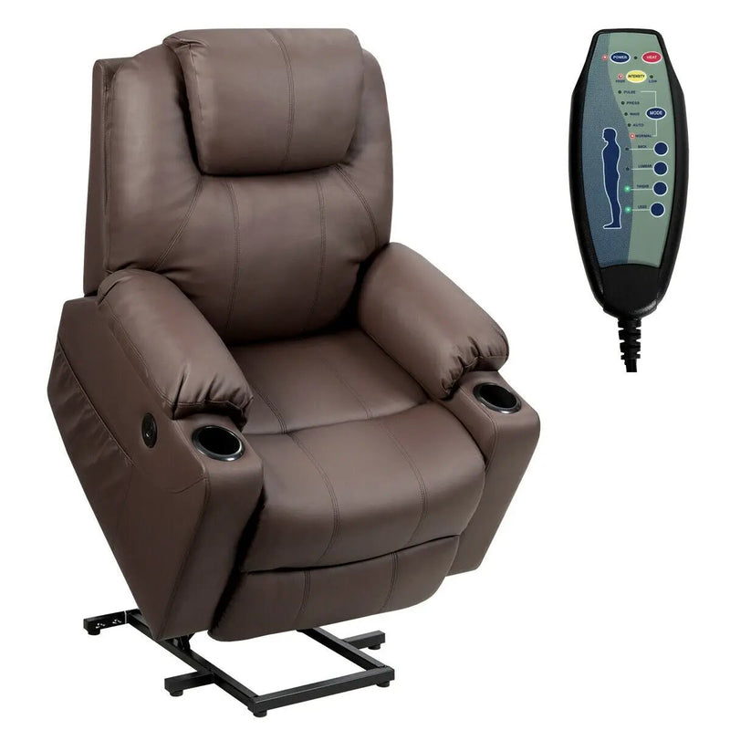 Electric Power Lift Leather Massage Sofa by DirectDeals
