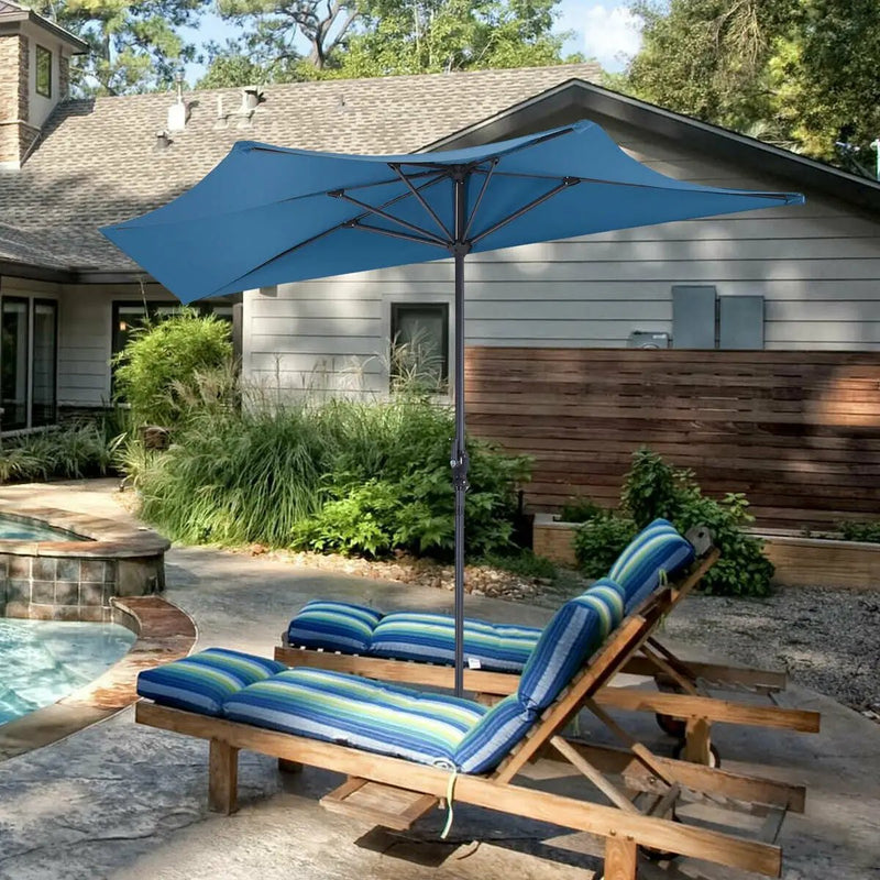 9Ft Patio Bistro Half Round Umbrella by DirectDeals