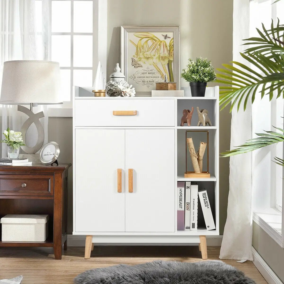 Floor Storage Cabinet Free Standing Cupboard Chest by DirectDeals
