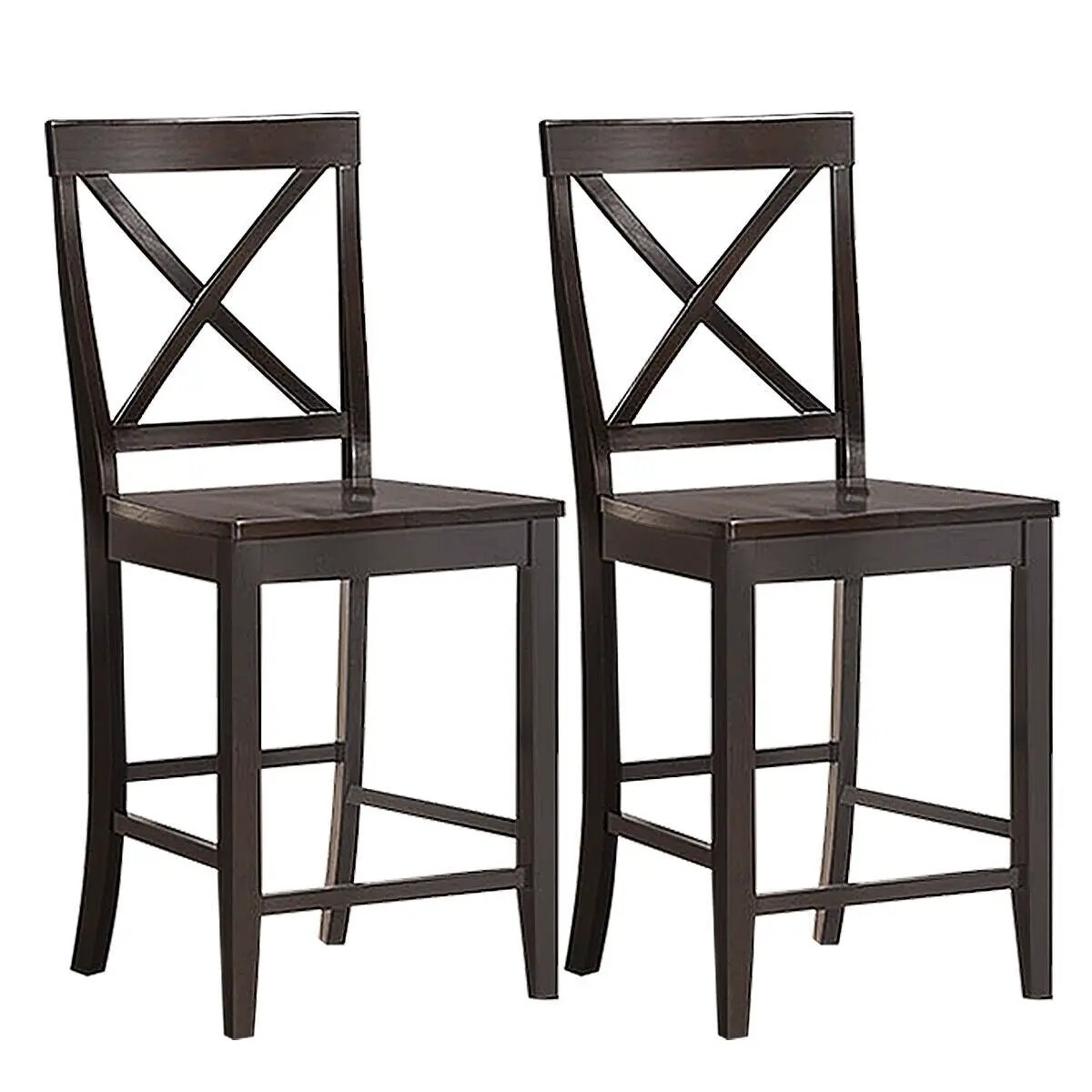 24 Inch 2 Pack Rubber Wood Frame Kitchen Chairs by DirectDeals
