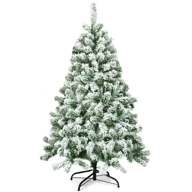 4.5 Feet Snow Flocked Artificial Christmas Tree with 400 Tips by DirectDeals