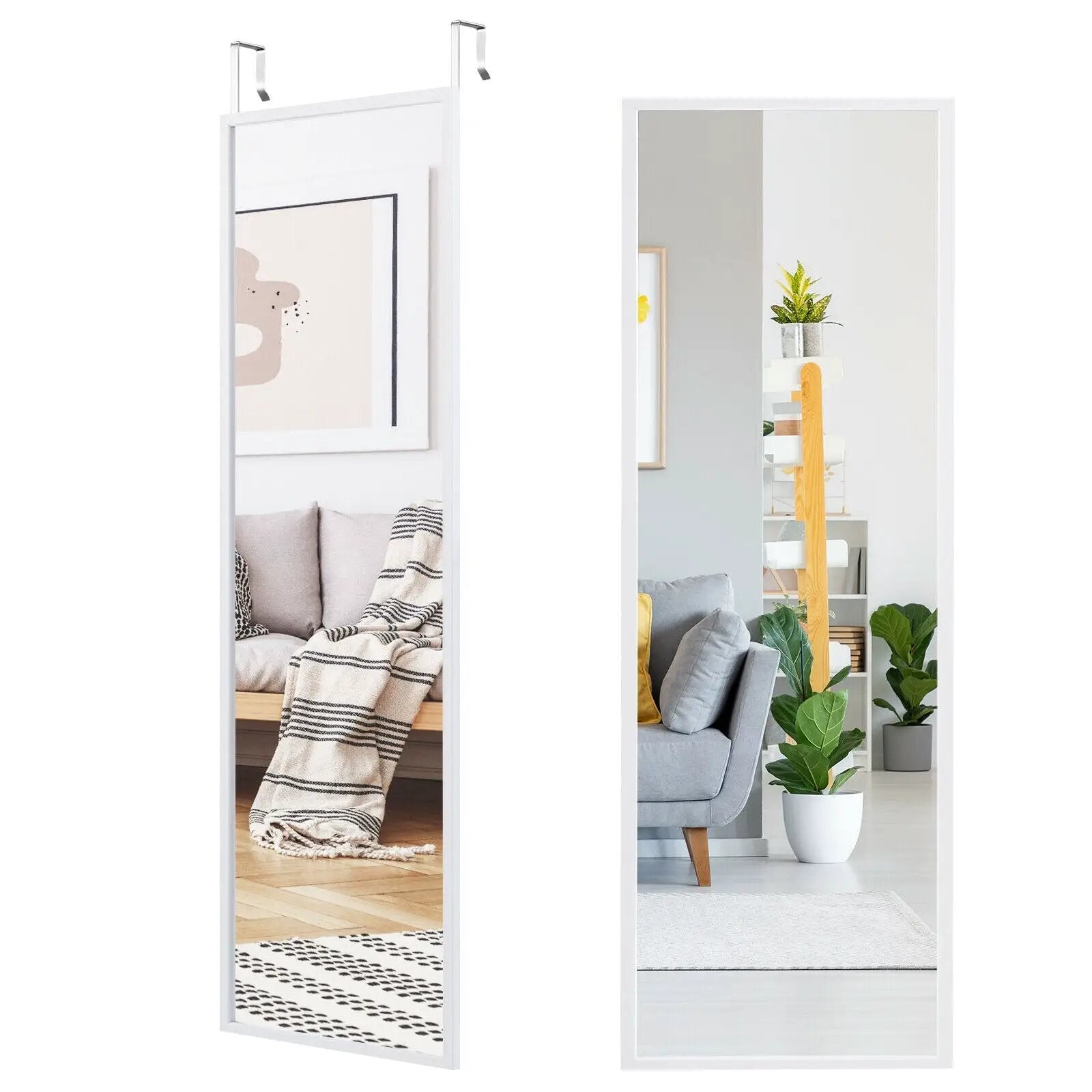 Full Length Metal Door Mirror with Adjustable Hook by DirectDeals