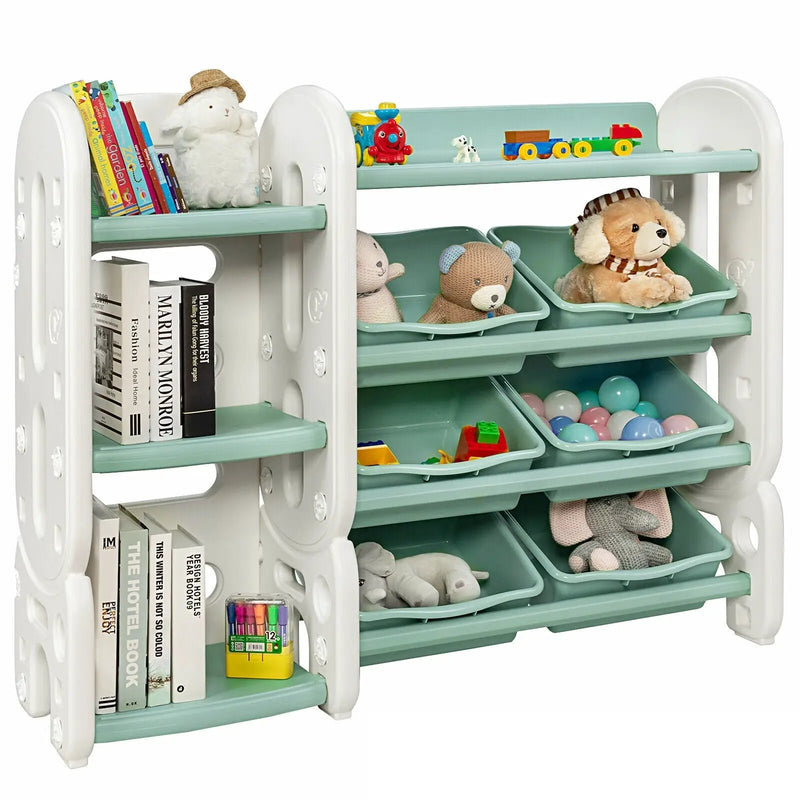 Kids Toy Storage Organizer with Bins and Multi-Layer Shelf for Bedroom Playroom by DirectDeals