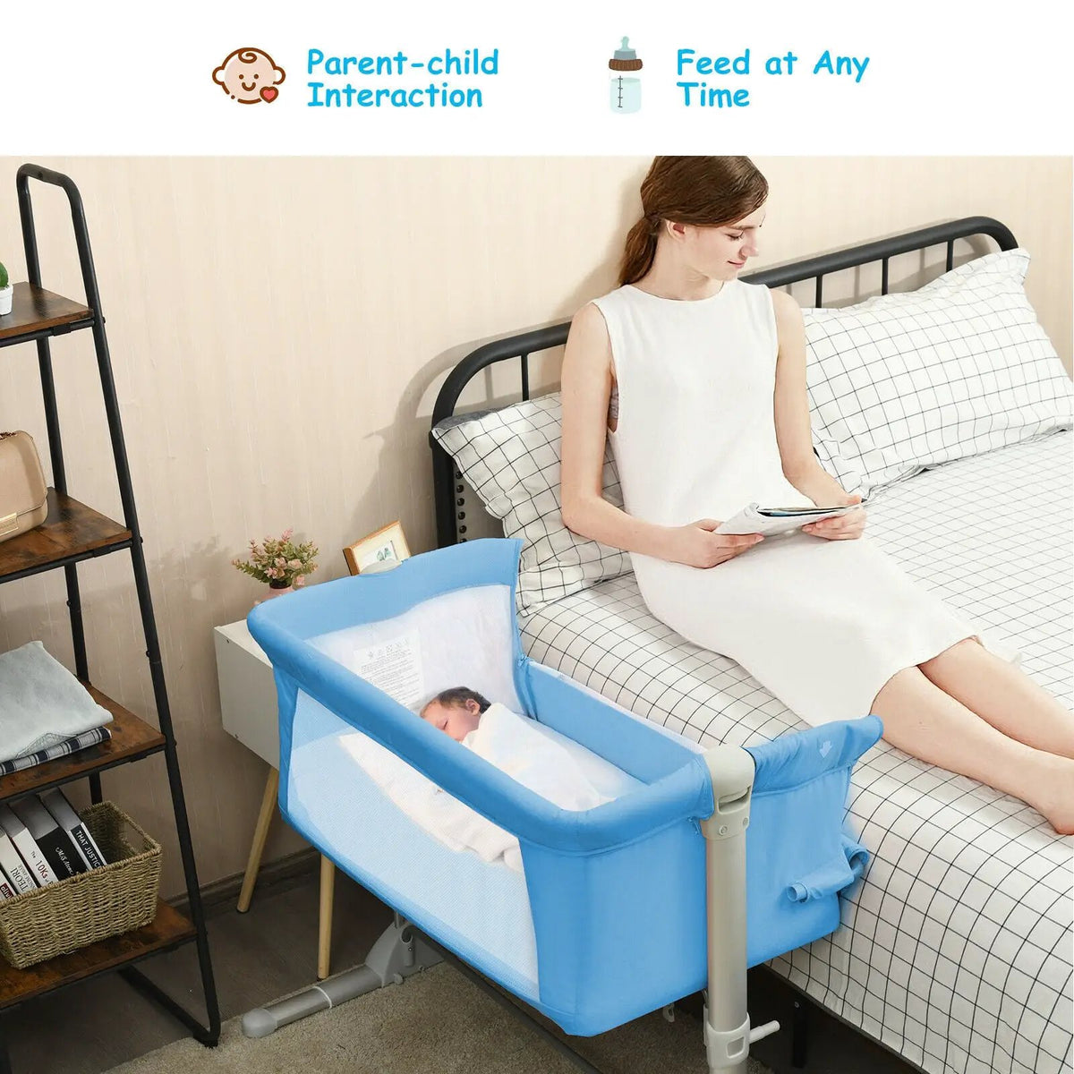 Travel Portable Baby Bed Side Sleeper Bassinet Crib with Carrying Bag by DirectDeals