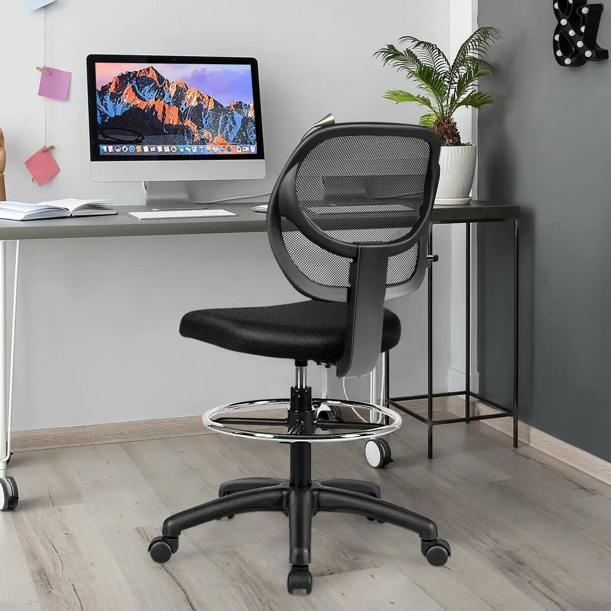 Adjustable Height Mid Back Mesh Drafting Office Chair by DirectDeals