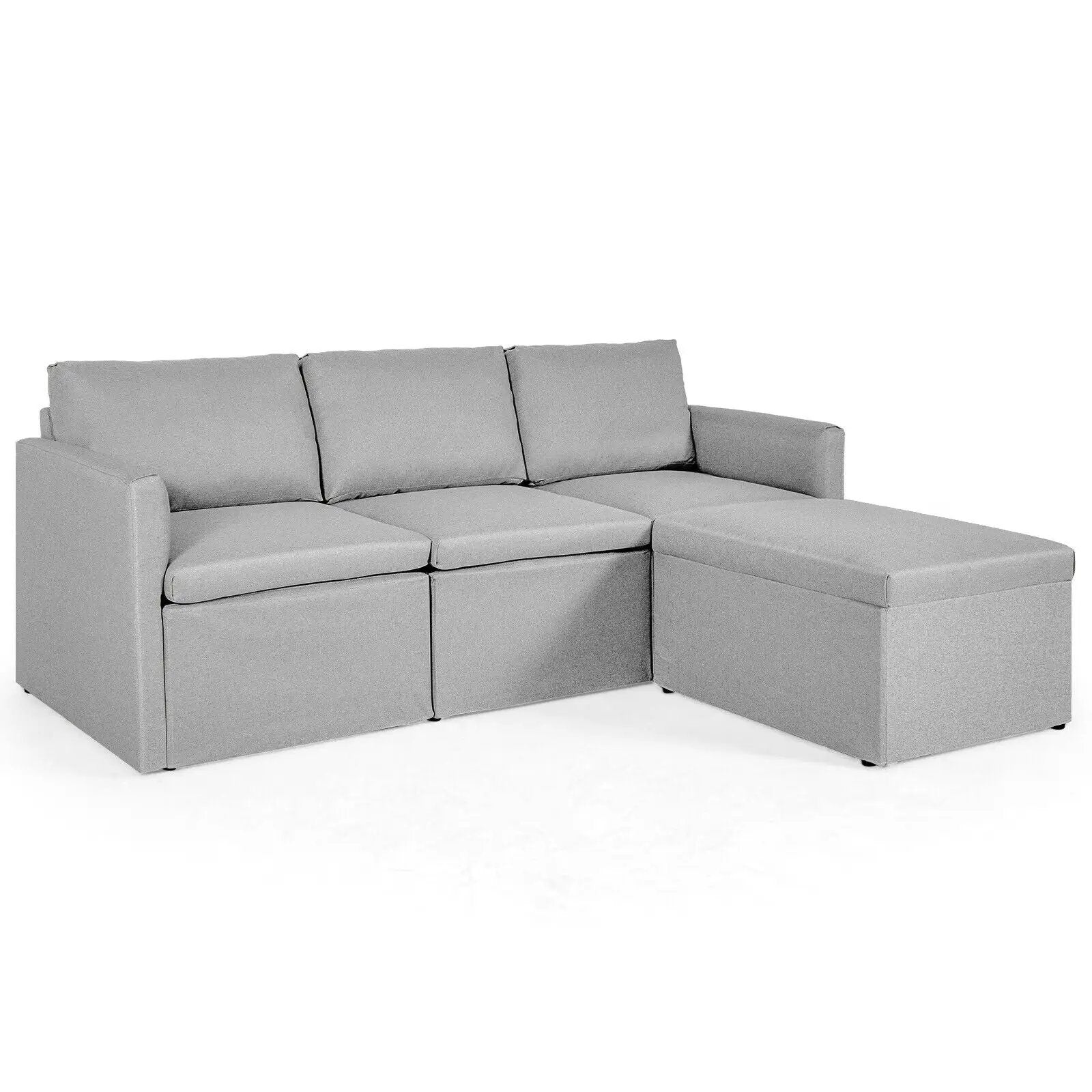Convertible L-Shaped Sectional Sofa Couch with Reversible Chaise by DirectDeals