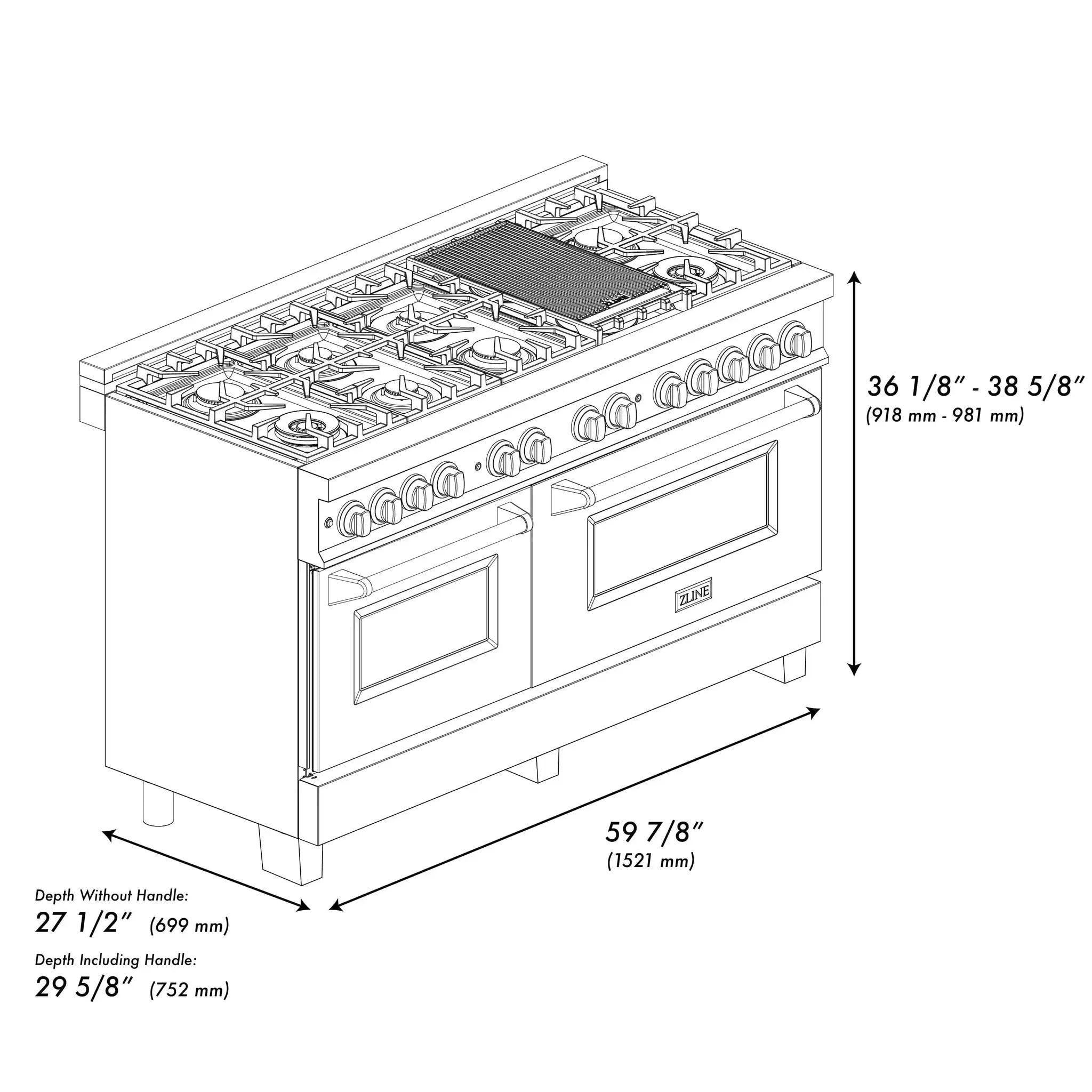 ZLINE 60" Professional Dual Fuel Range with Snow Finish Door, RA-SN-60 by Farmhouse Kitchen and Bath