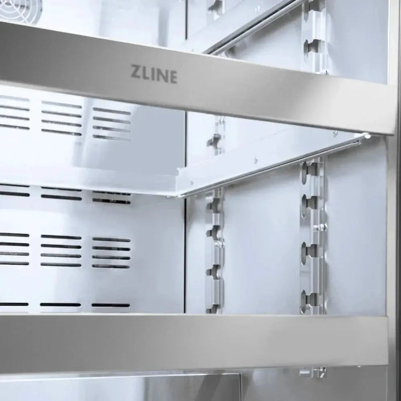 ZLINE 24" Touchstone 151 Can Beverage Fridge DuraSnow® Stainless Steel Glass Door And Champagne Bronze Handle RBSOZ-SN-24-CB by Farmhouse Kitchen and Bath