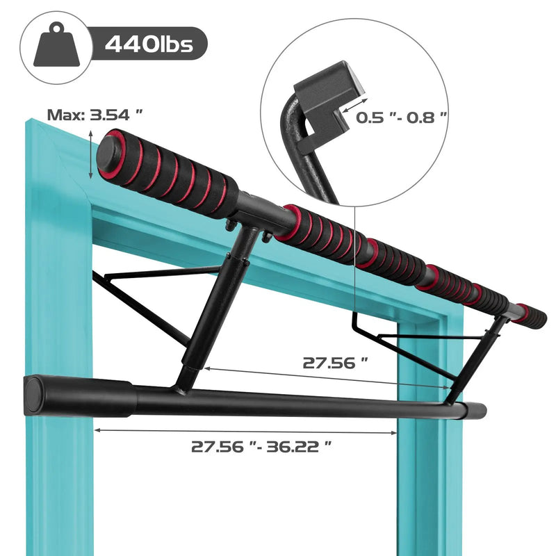 Foldable Pull Up Bar Doorway Chin Up Bar with Foam Grip for Home Gym by DirectDeals