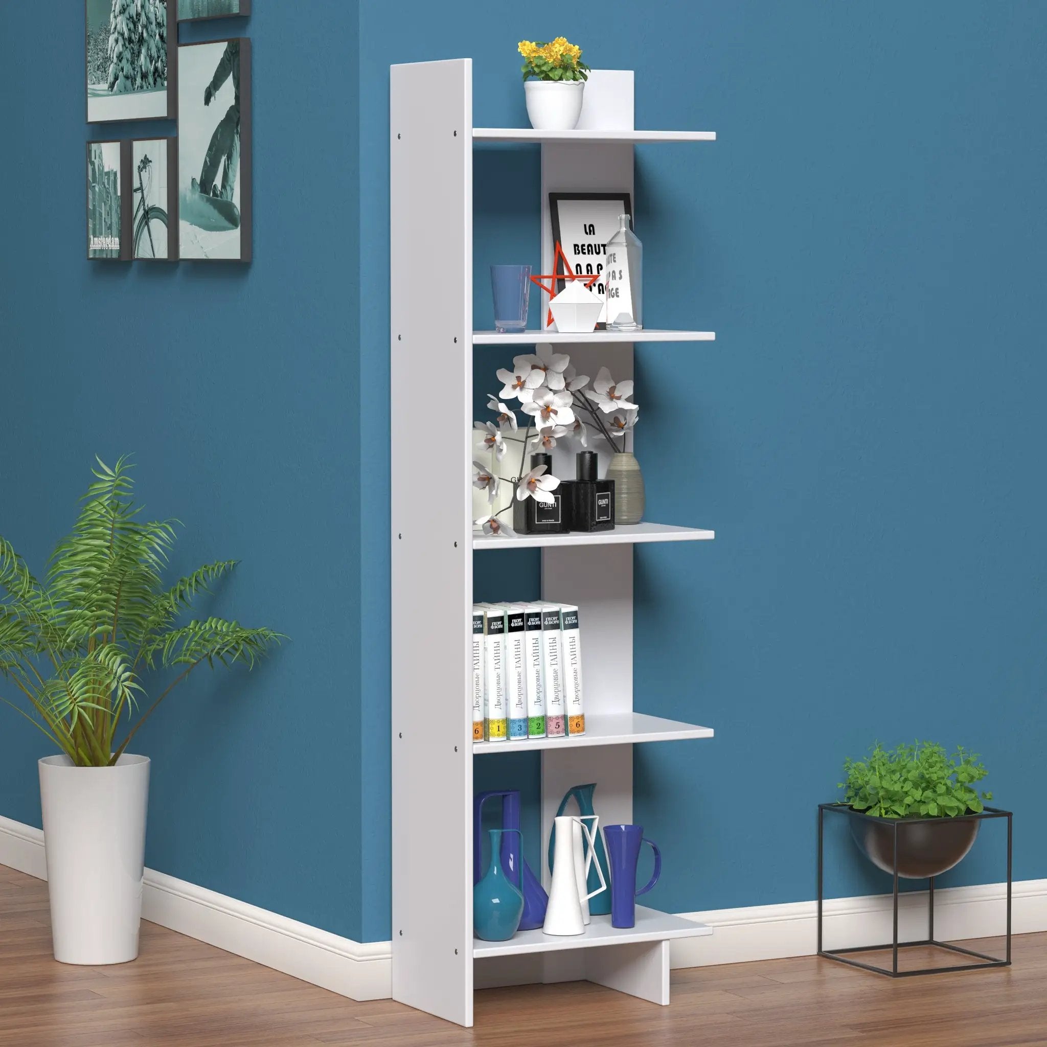 5-tier Freestanding Decorative Storage Display Bookshelf by DirectDeals
