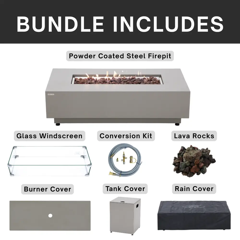 Propane Fire Pit Table Outdoor 50,000 BTU Firepits for Outside CSA Certified by EnvelorHome