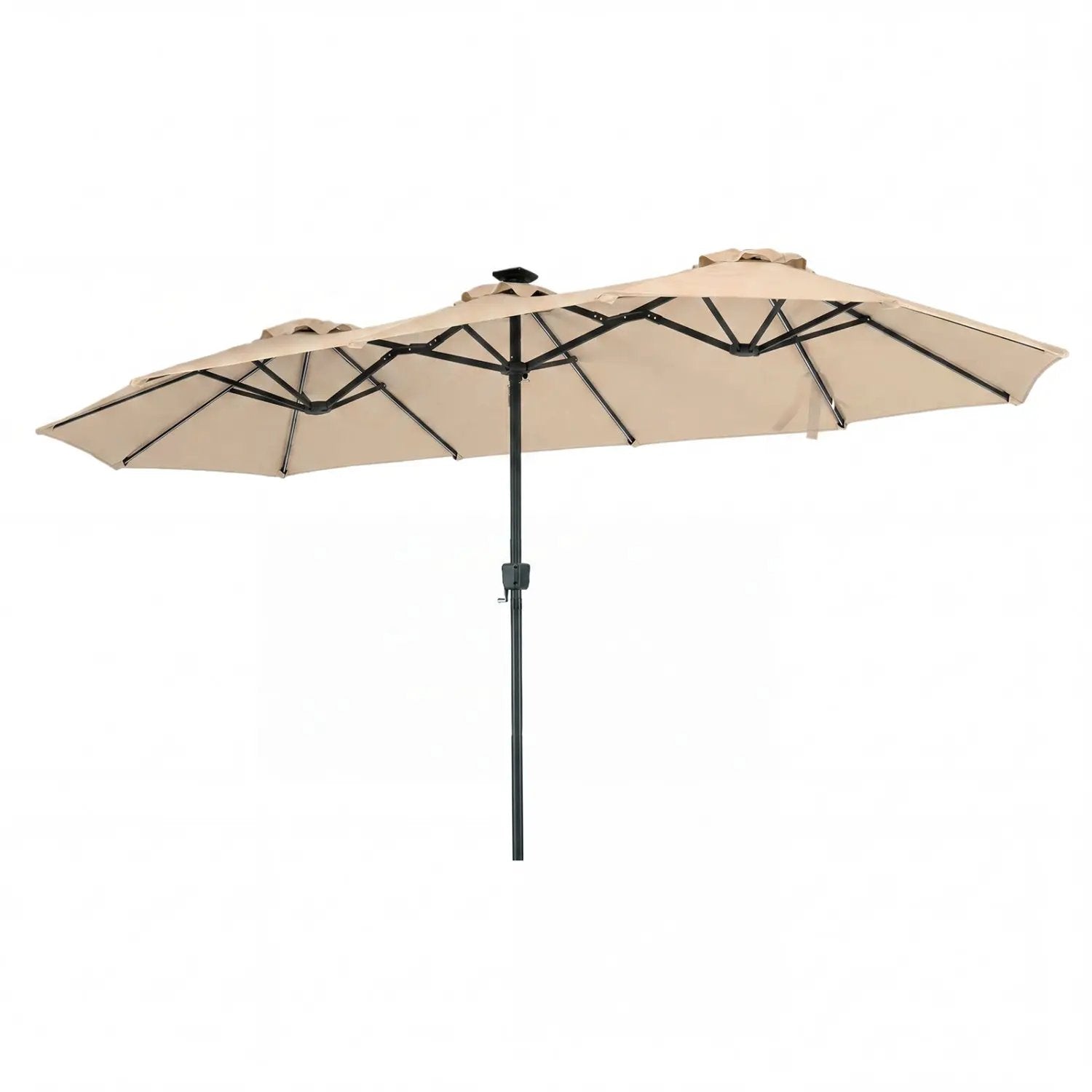 13 FT Double-Sided Patio Umbrella with Color-Changing Flowing Solar LED Lights by DirectDeals