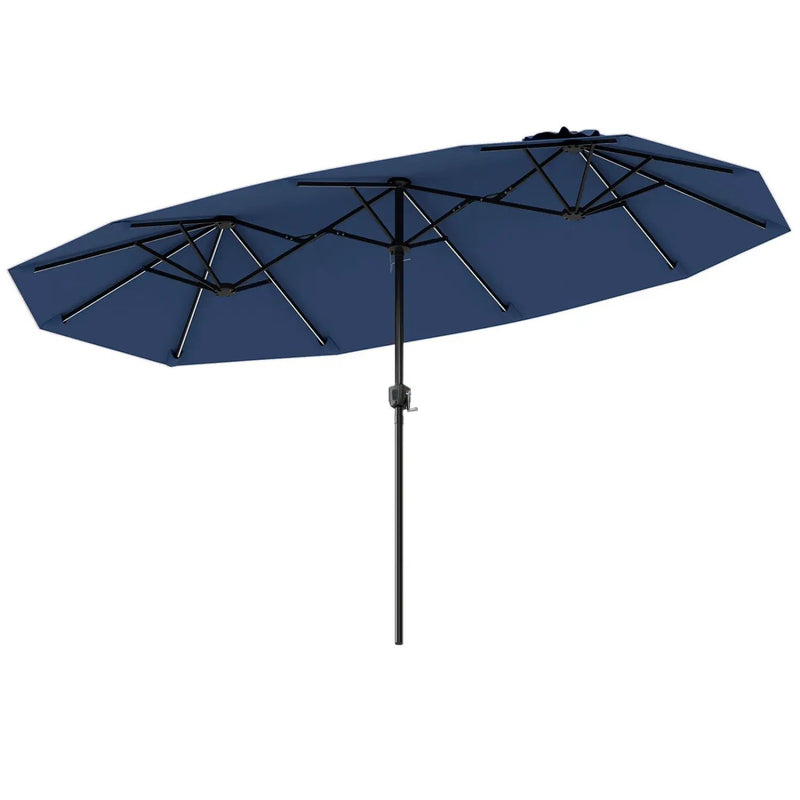 13 FT Double-Sided Patio Umbrella with Color-Changing Flowing Solar LED Lights by DirectDeals