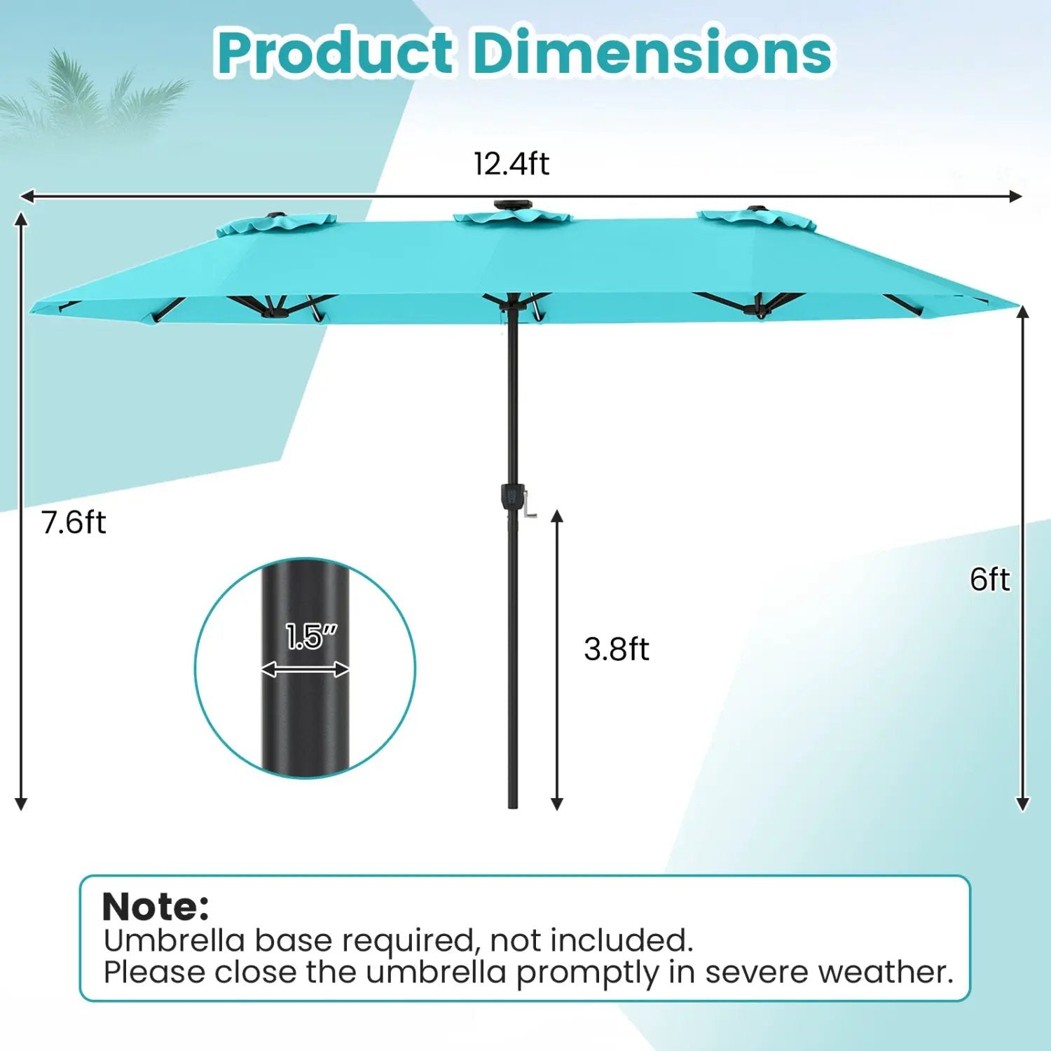 13 FT Double-Sided Patio Umbrella with Color-Changing Flowing Solar LED Lights by DirectDeals