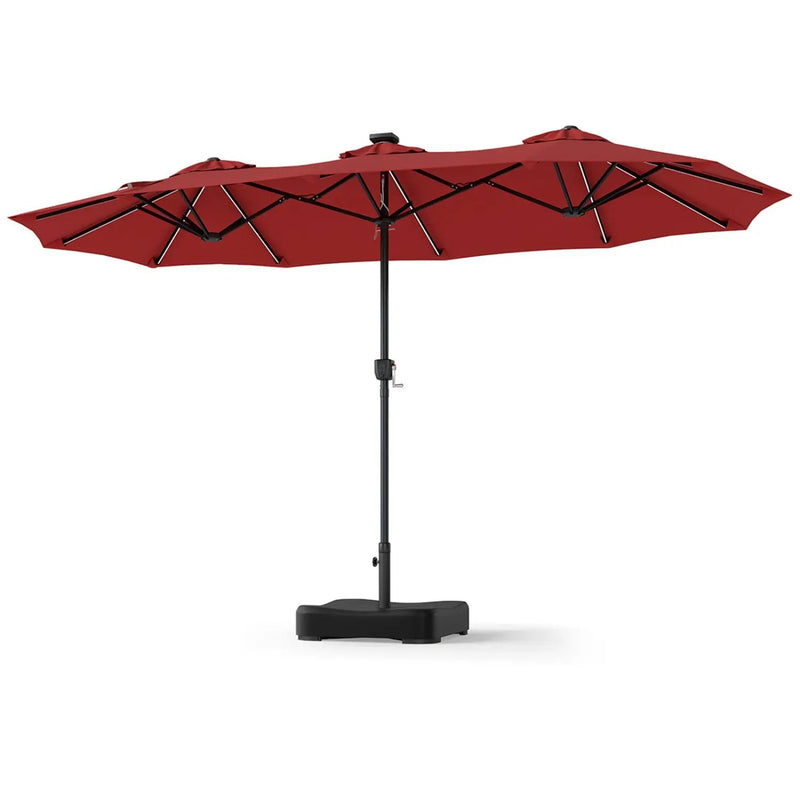 13 FT Double-Sided Patio Umbrella with 108 LED Lights & Base by DirectDeals