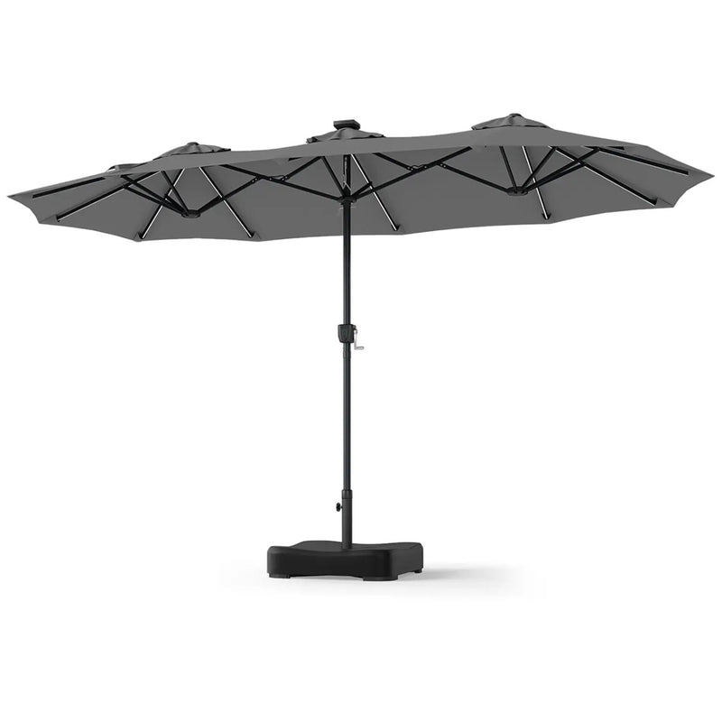 13 FT Double-Sided Patio Umbrella with 108 LED Lights & Base by DirectDeals