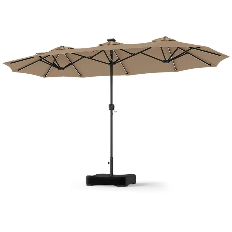 13 FT Double-Sided Patio Umbrella with 108 LED Lights & Base by DirectDeals