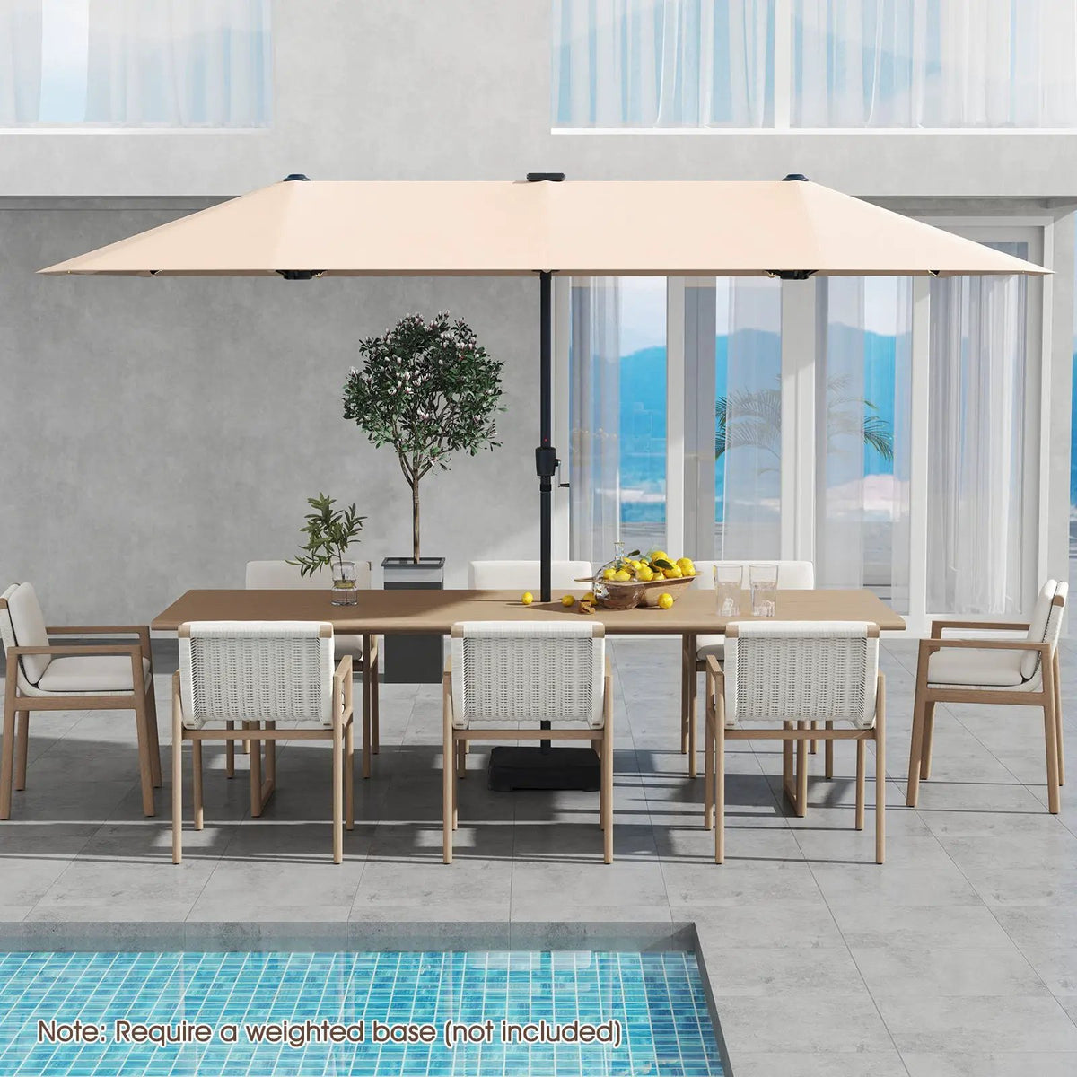 13 FT Double-Sided Patio Umbrella with Solar LED Lights by DirectDeals