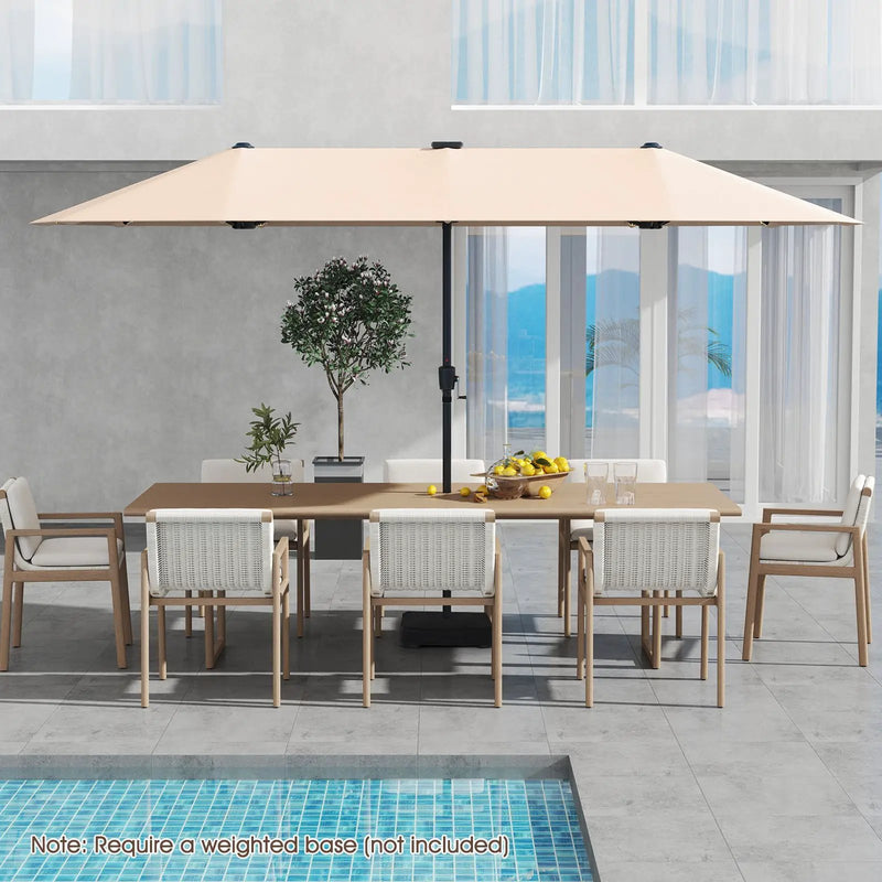 13 FT Double-Sided Patio Umbrella with Solar LED Lights by DirectDeals