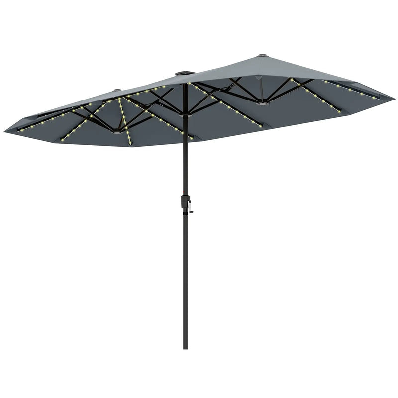 13 FT Double-Sided Patio Umbrella with Solar LED Lights by DirectDeals
