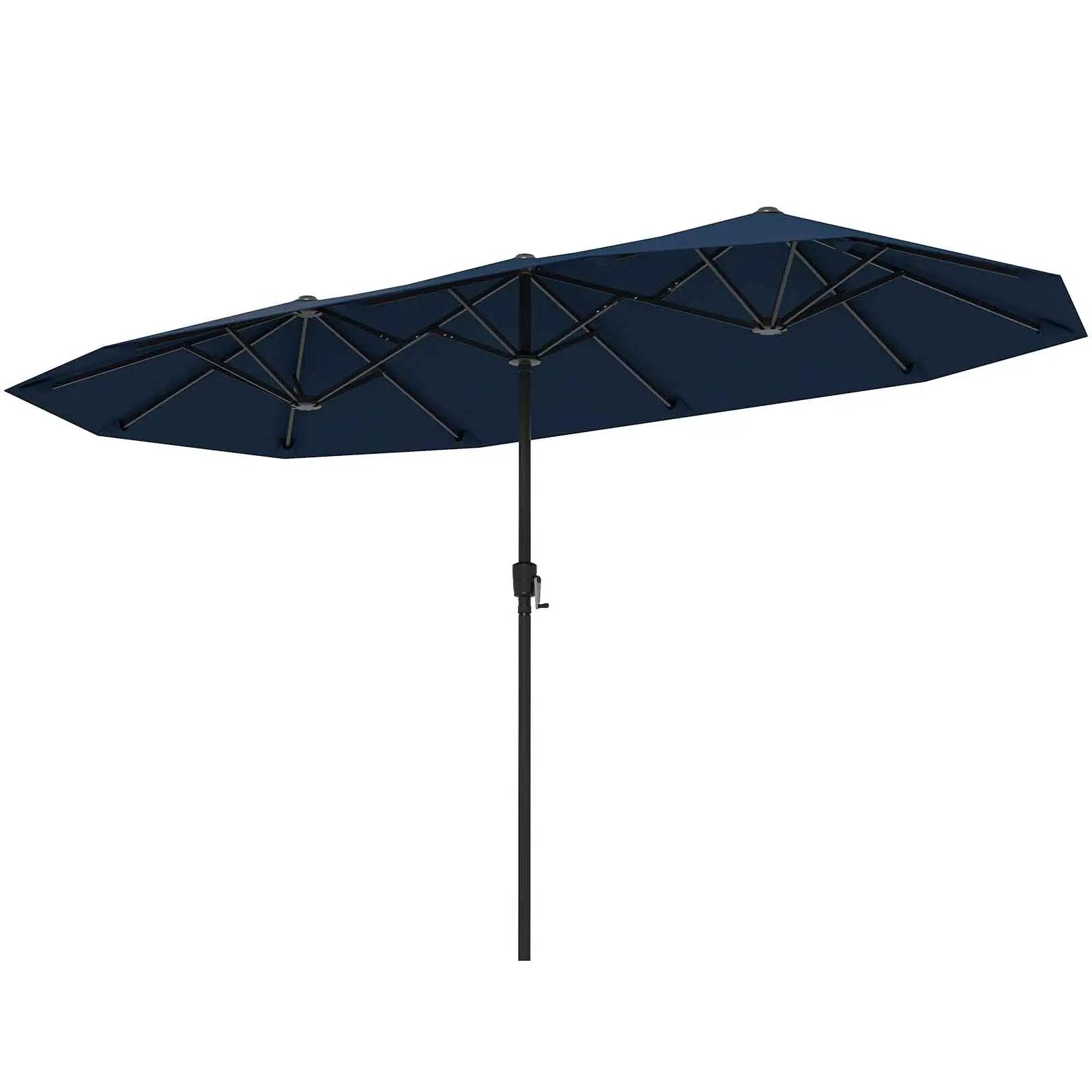 13 FT Large Patio Umbrella Outdoor Double-Sided Table Market Umbrella with Crank Handle-Beige by DirectDeals