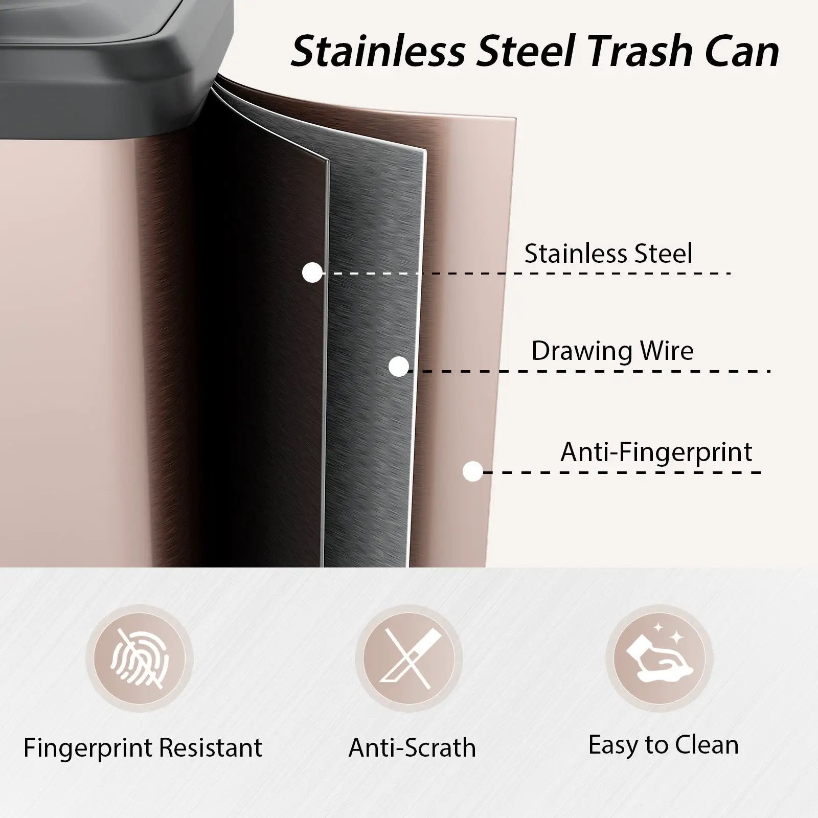 13.2 Gallon Step Trash Can with Soft Close Lid and Deodorizer Compartment by DirectDeals