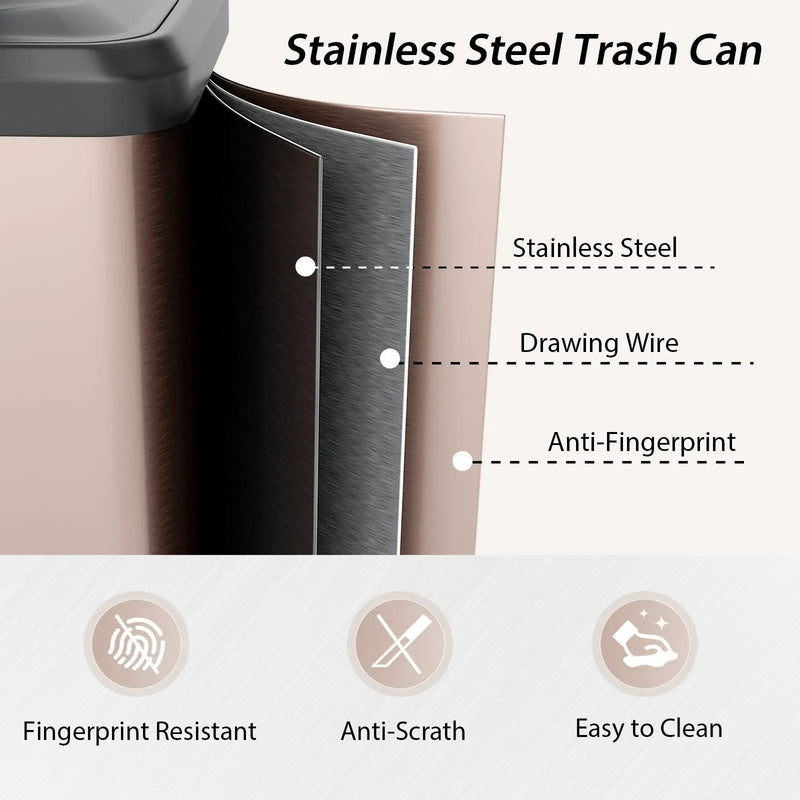 13.2 Gallon Step Trash Can with Soft Close Lid and Deodorizer Compartment by DirectDeals