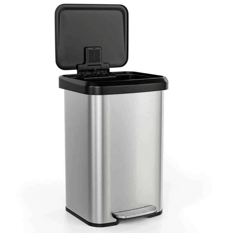 13.2 Gallon Step Trash Can with Soft Close Lid and Deodorizer Compartment by DirectDeals