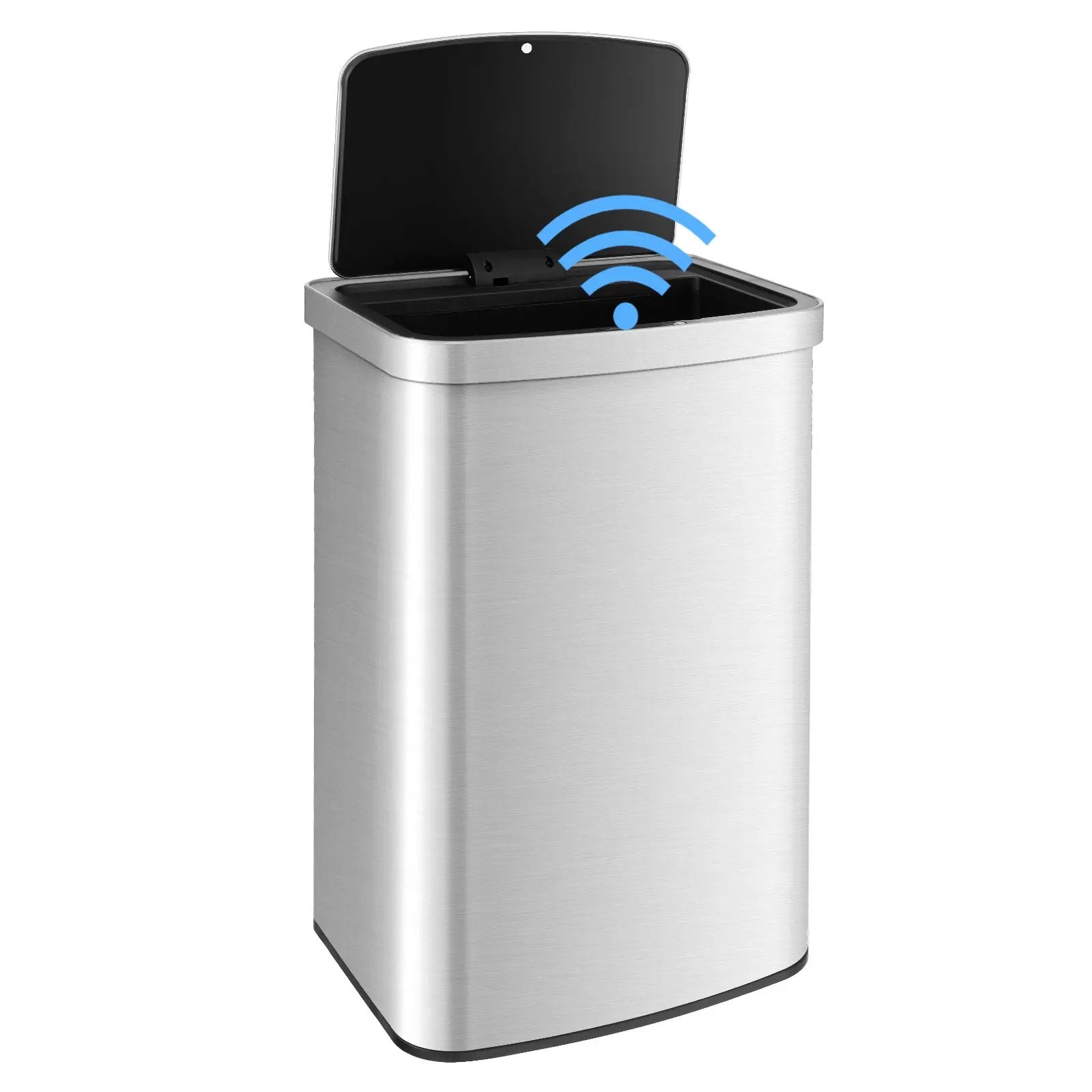 13 Gallons Automatic Garbage Can with Rectangular Infrared Motion Sensor-Sliver by DirectDeals