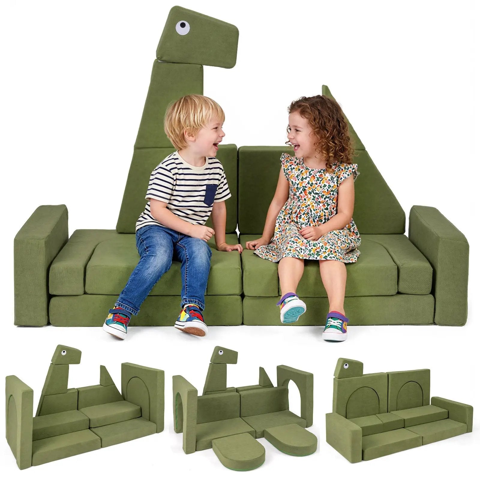 13 Pieces Modular Kids Play Couch for Inspiring Creativity by DirectDeals