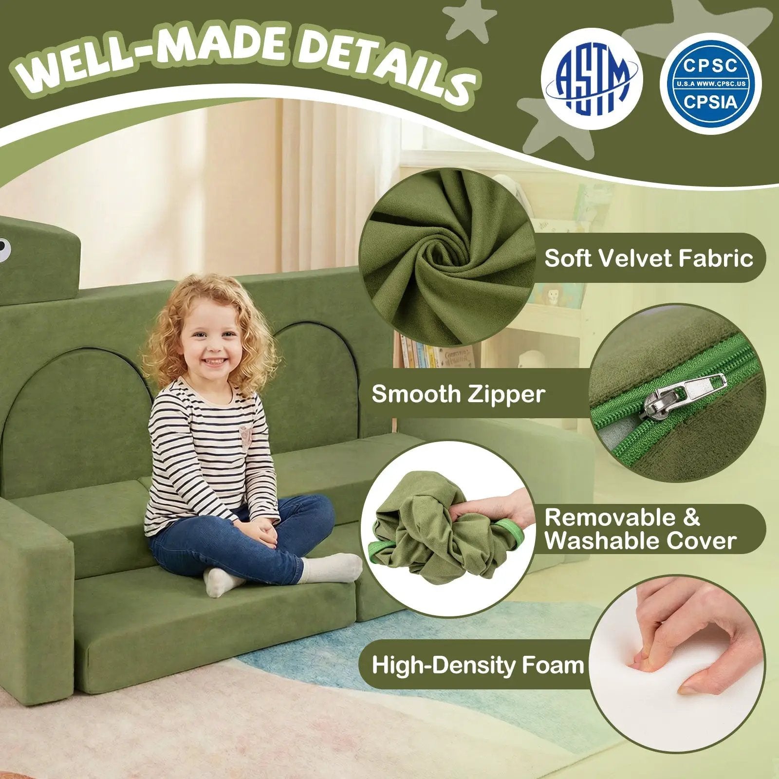 13 Pieces Modular Kids Play Couch for Inspiring Creativity by DirectDeals