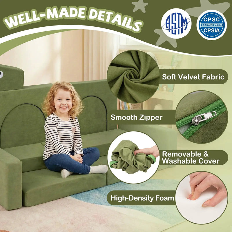 13 Pieces Modular Kids Play Couch for Inspiring Creativity by DirectDeals