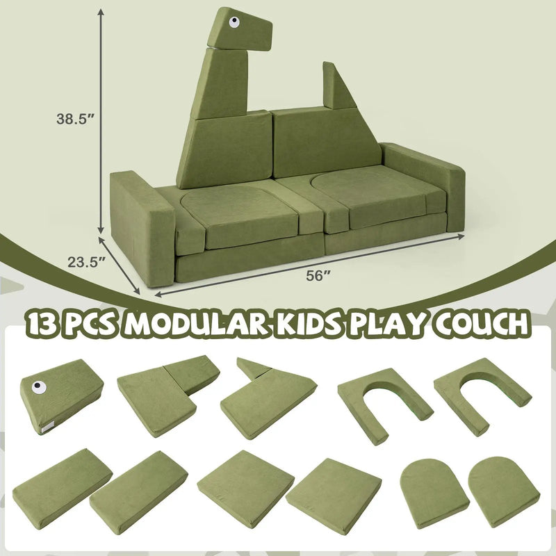 13 Pieces Modular Kids Play Couch for Inspiring Creativity by DirectDeals