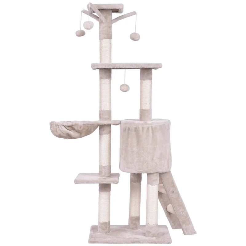 56 Inch Condo Scratching Posts Ladder Cat Play Tree by DirectDeals